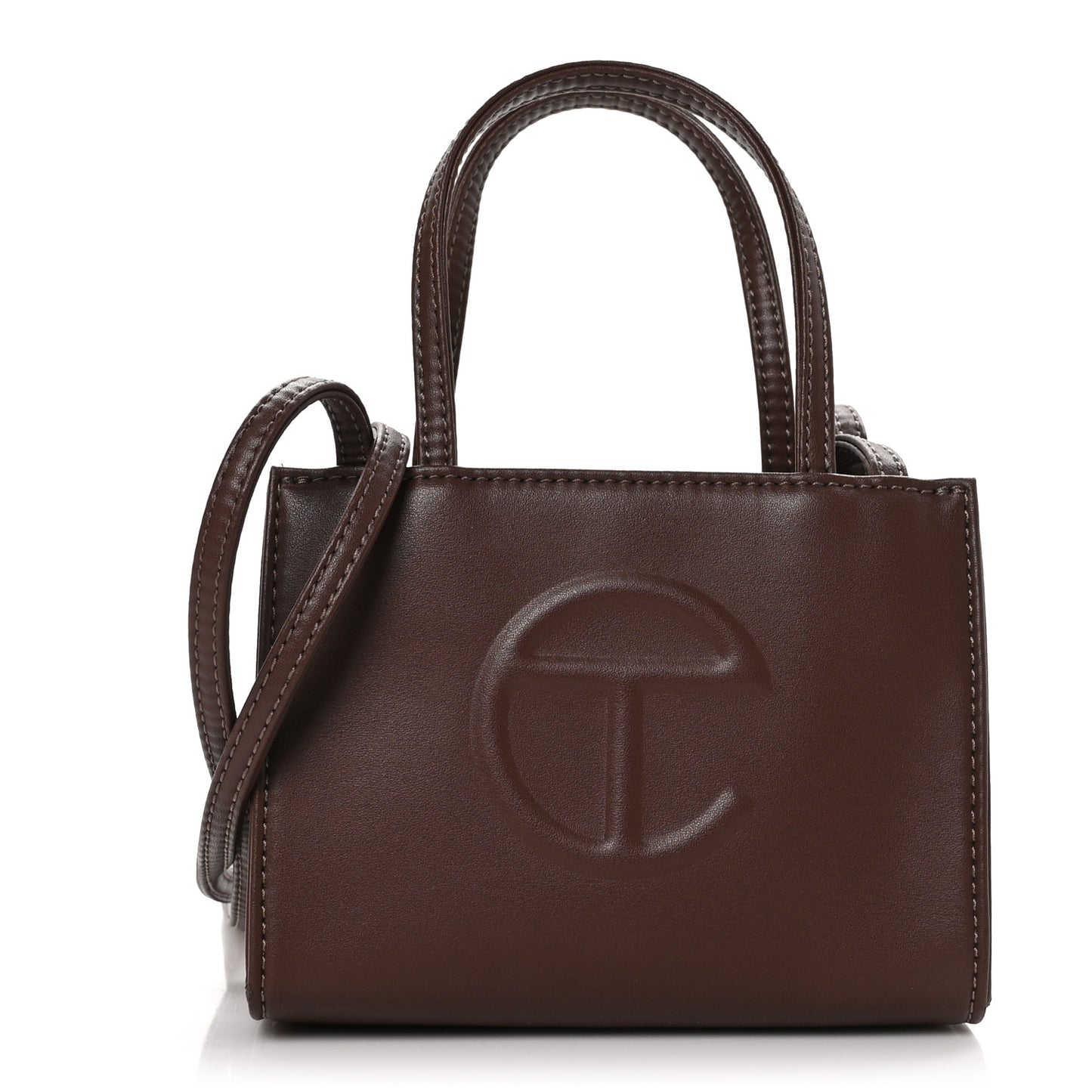 Vegan Leather Small Shopping Bag Chocolate