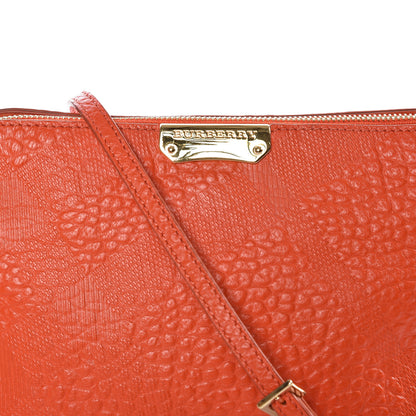 Burberry Signature Grain Calfskin Check Embossed Small Chichester Crossbody Clutch Bag Orange 10 of 10