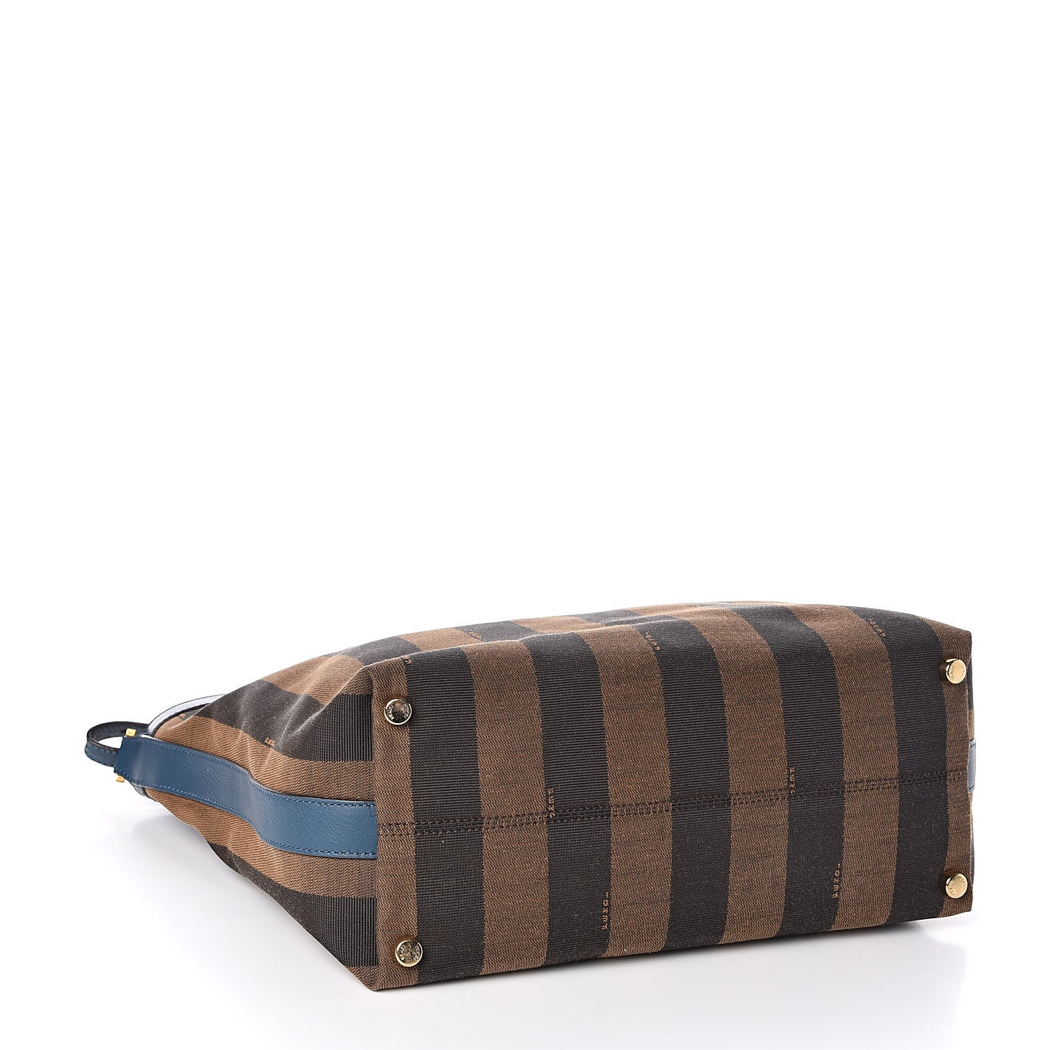 Fendi Pequin Vitello Shoulder Tote Tobacco Petrolio 4 of 10