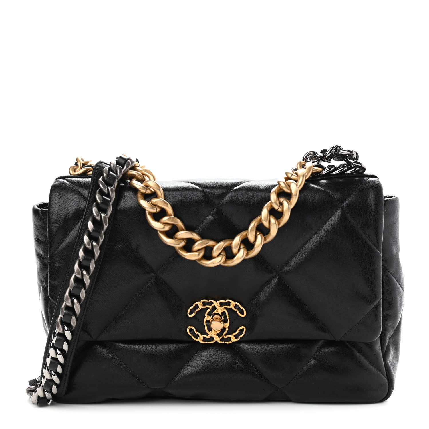 Chanel Lambskin Quilted Large Chanel 19 Flap Black 1 of 9