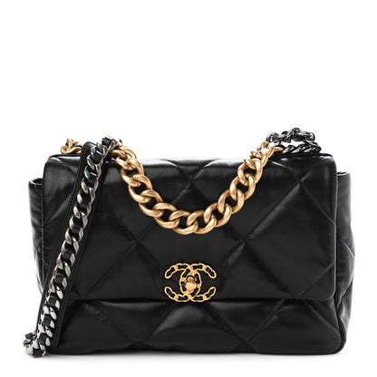 Chanel Lambskin Quilted Large Chanel 19 Flap Black 1 of 9