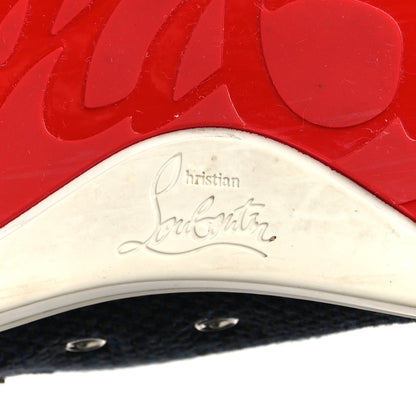 Christian Louboutin Calfskin Suede Mens Lou Flat Sneakers 45 Navy 6 of 10