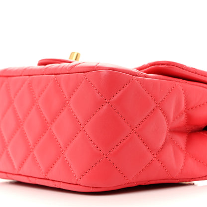 Chanel Lambskin Quilted Mini Pearl Crush Flap Red 10 of 11