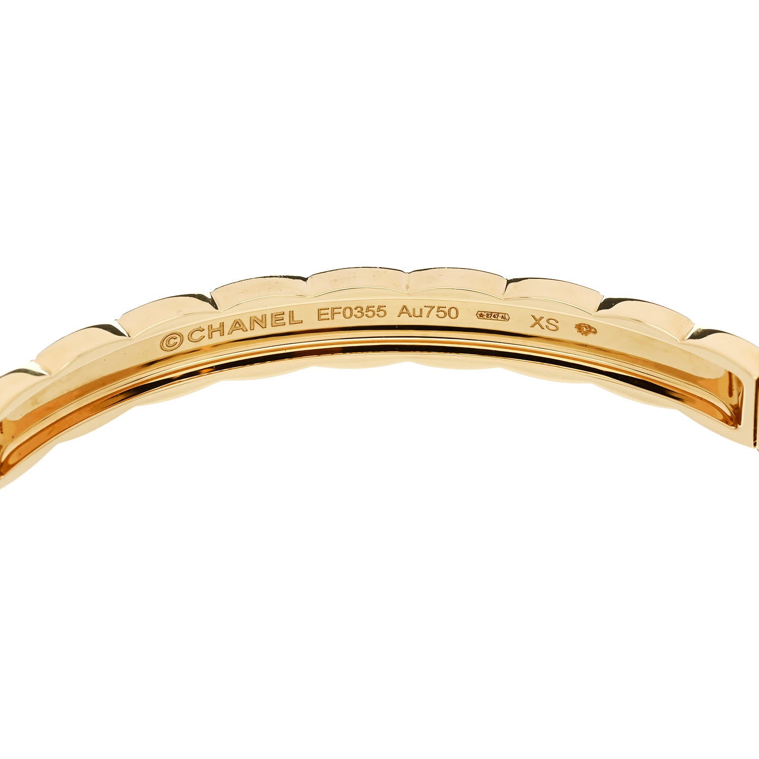 Chanel 18K Yellow Gold Coco Crush Bangle Bracelet XS 3 of 4