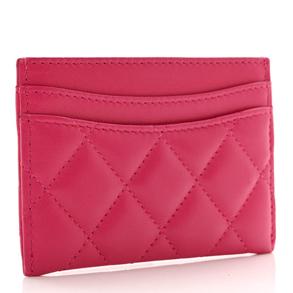Chanel Lambskin Quilted Card Holder Fuchsia 3 of 9
