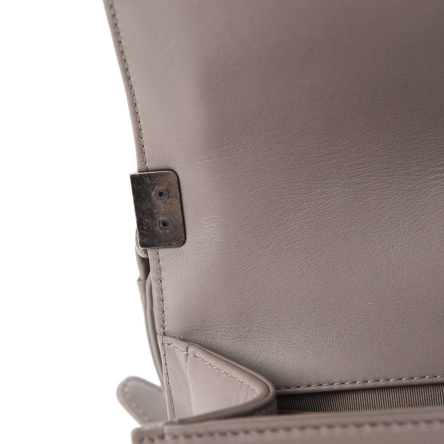 Chanel Calfskin Quilted Medium Boy Flap Grey 14 of 15