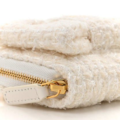 Chanel Tweed Quilted Bow Flap Card Holder On Chain White 11 of 12