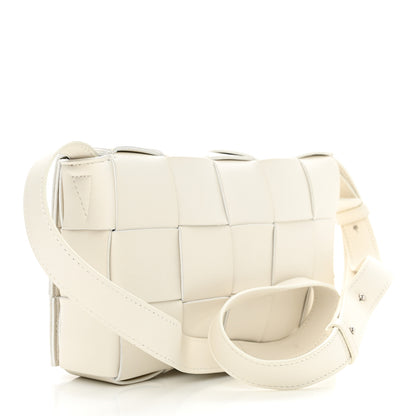 Bottega Veneta Lambskin Maxi Intrecciato Cassette Crossbody Bag White 3 of 11