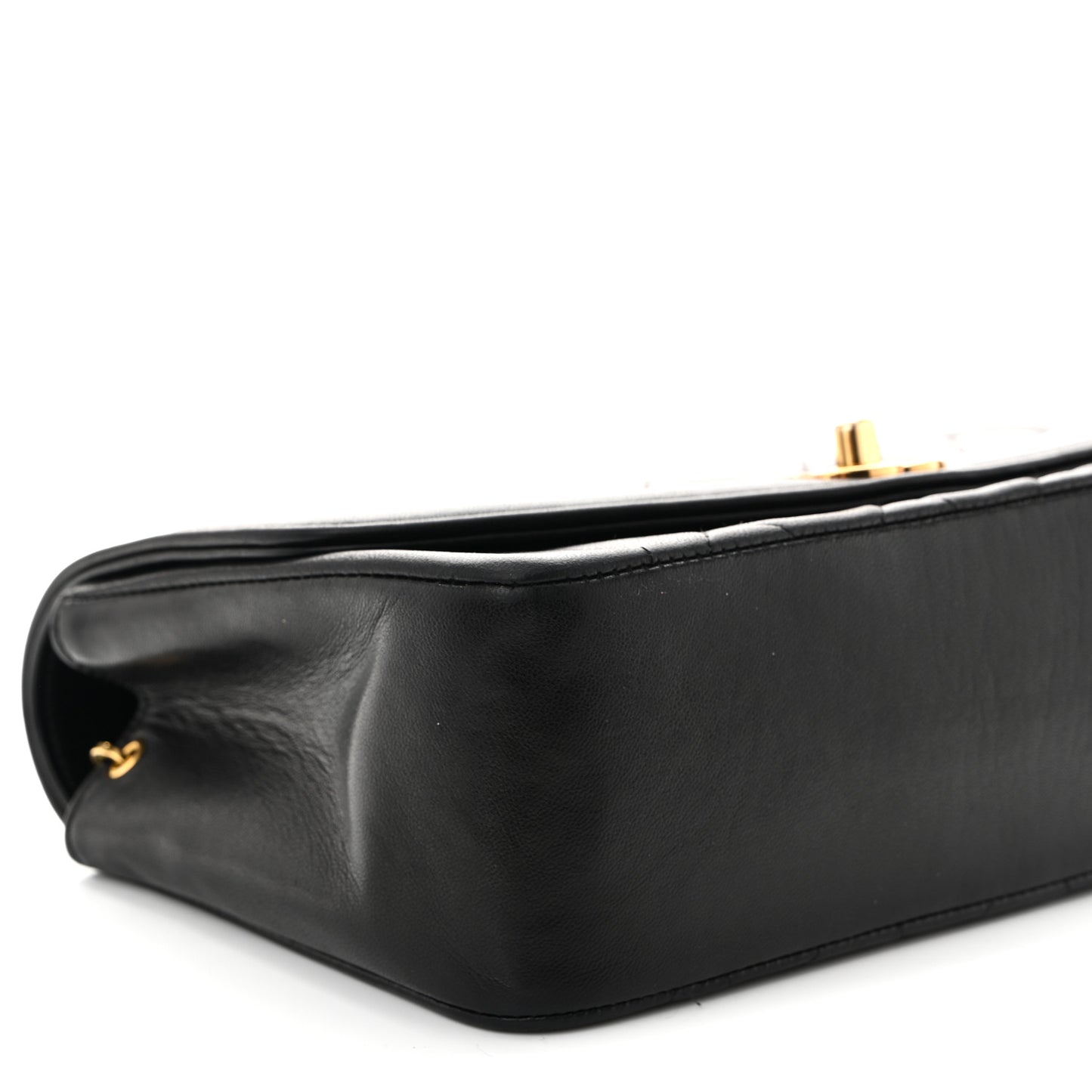Lambskin Quilted Small Single Flap Black