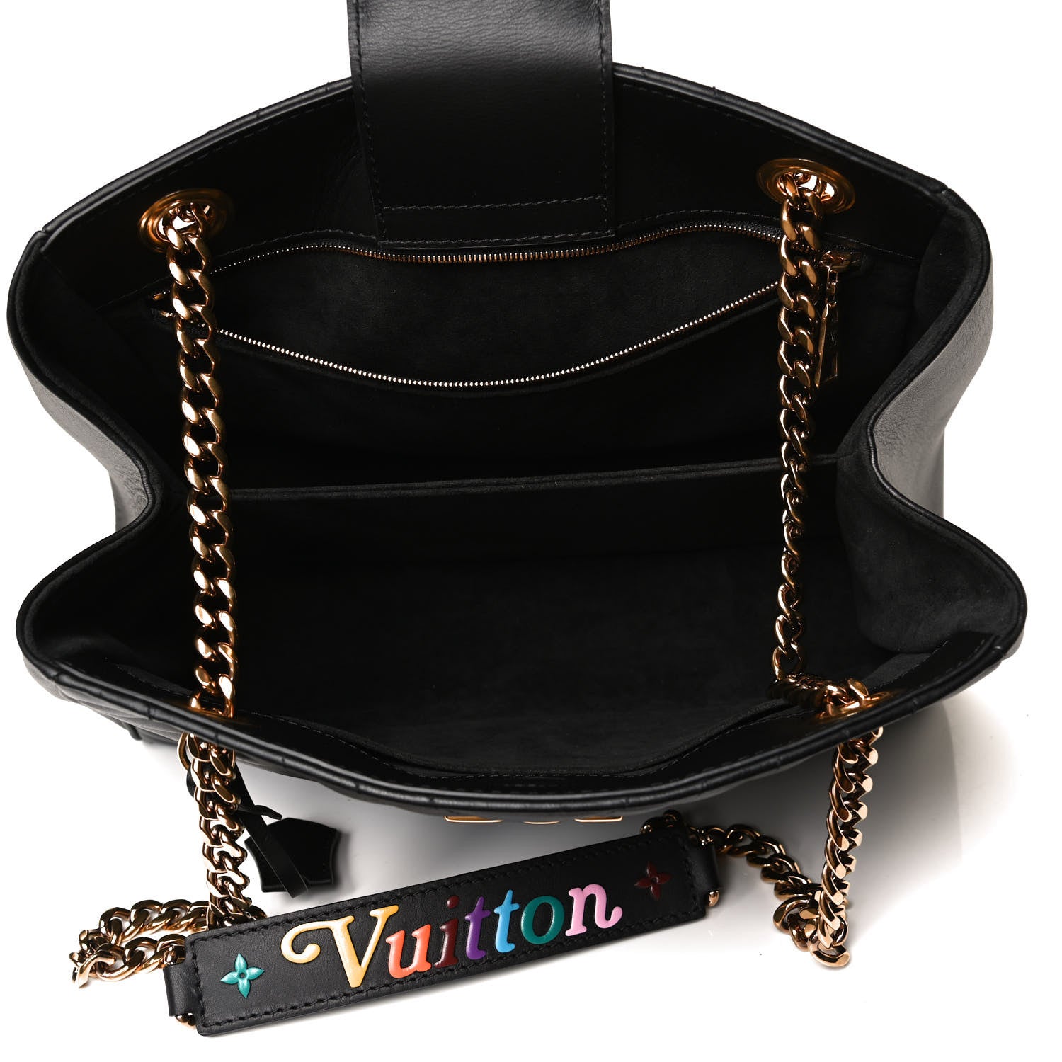 Louis Vuitton Calfskin New Wave Chain Tote Black 5 of 11