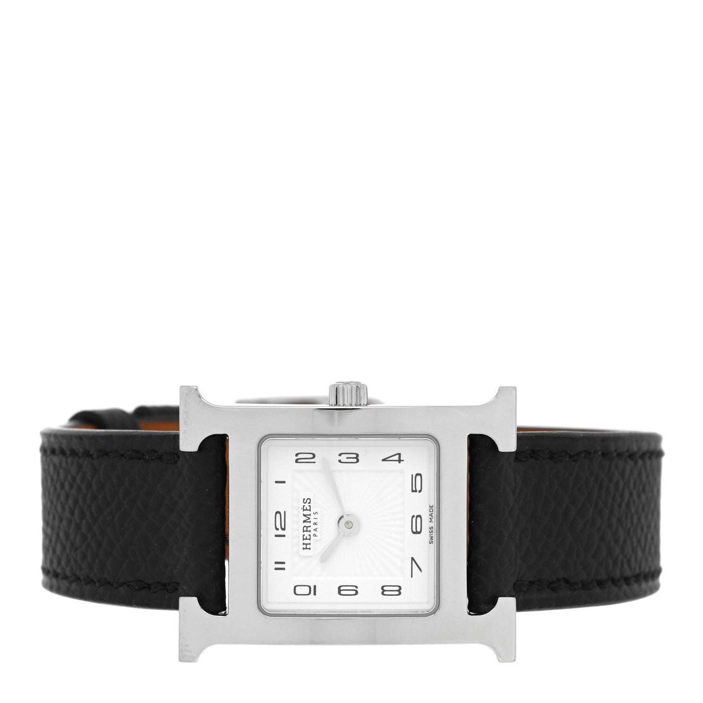 Stainless Steel Epsom 21mm Heure H Hour Quartz Watch Noir