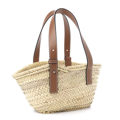 Loewe Raffia Small Basket Tote Bag Natural Tan 3 of 8