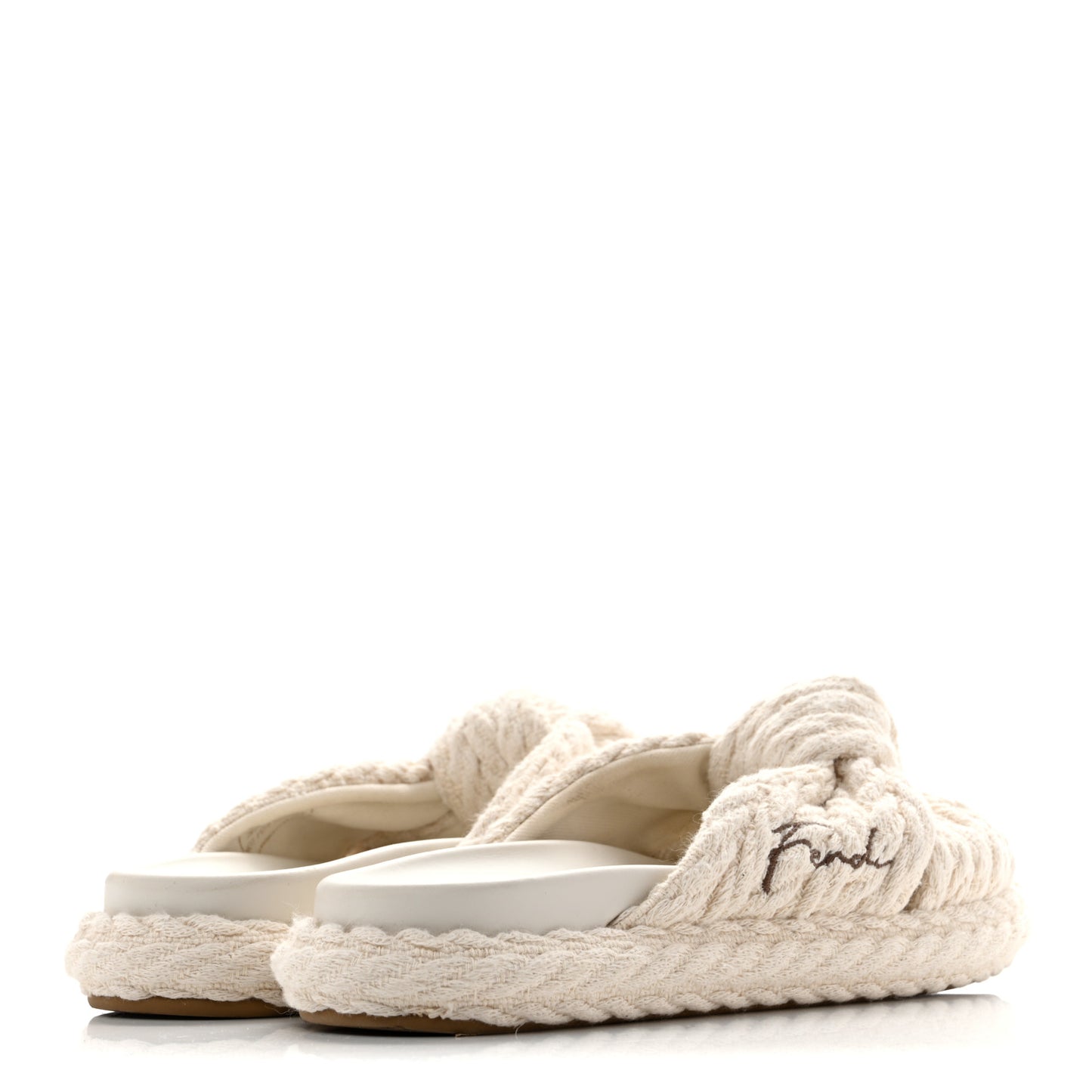 Tessuto Treccia Jacquard Ricamo Logo Slides 40 Grezzo Moka