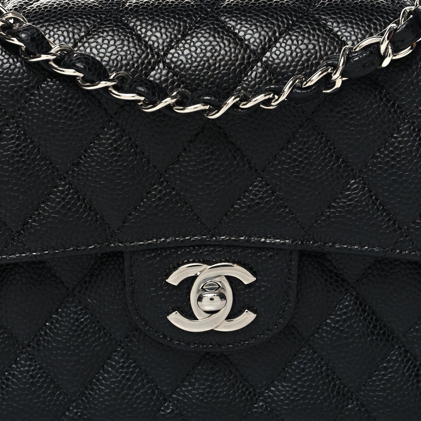 Caviar Quilted Small Double Flap Black