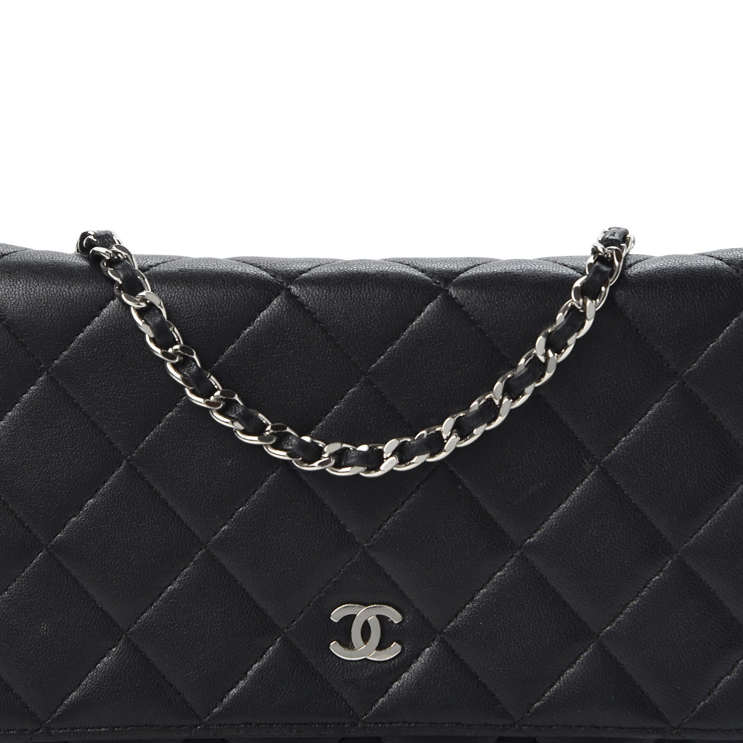 Chanel Lambskin Quilted Wallet On Chain WOC Black 10 of 10