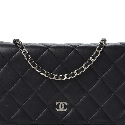 Chanel Lambskin Quilted Wallet On Chain WOC Black 10 of 10