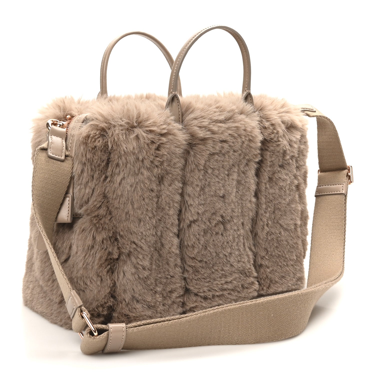 Marc Jacobs Faux Fur Mini The Year Of The Rabbit Tote Bag Beige 3 of 9