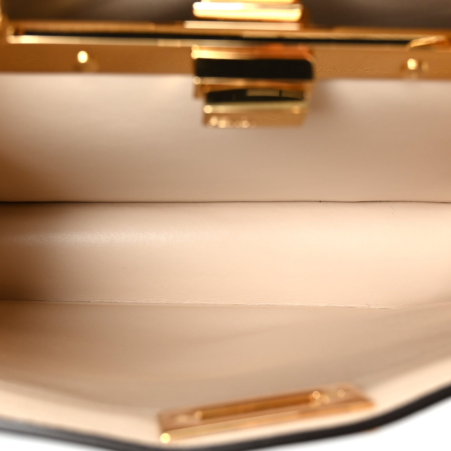 Fendi Vitello Seta Shiny Nappa Small Peekaboo I SEE U Satchel Azzurro Baby Camelia 6 of 11