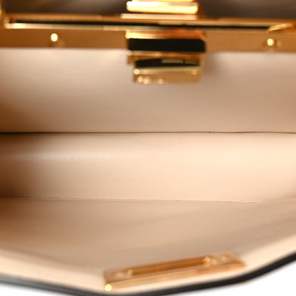 Fendi Vitello Seta Shiny Nappa Small Peekaboo I SEE U Satchel Azzurro Baby Camelia 6 of 11