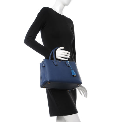 MCM Grained Calfskin Medium Milla Tote Navy 2 of 10