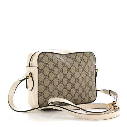 Gucci GG Supreme Monogram Small Horsebit 1955 Shoulder Bag Beige Mystic White 3 of 12