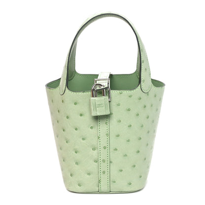 Hermes Ostrich Micro Picotin Lock Vert Criquet 1 of 10