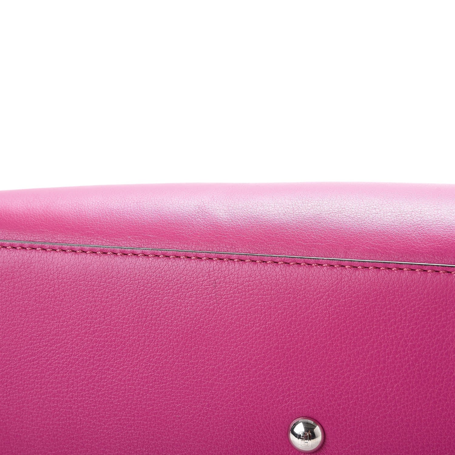 Fendi Vitello Dolce Shiny Nappa Petite 3Jours Tote Magenta Carbone 15 of 16