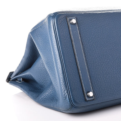 Hermes Taurillon Clemence Birkin 40 Bleu Thalassa 6 of 31
