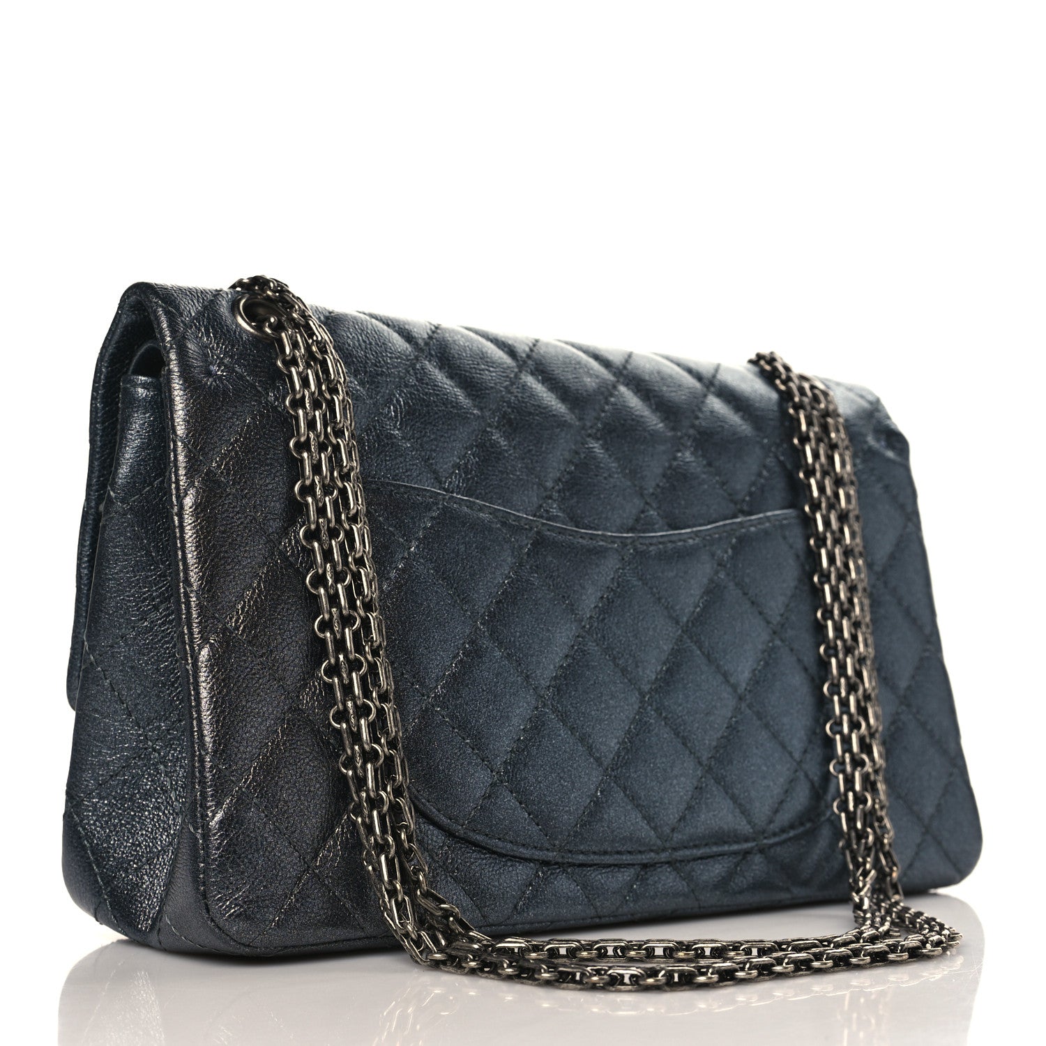 Chanel Metallic Calfskin Quilted 2.55 Reissue 227 Flap Charcoal 3 of 9