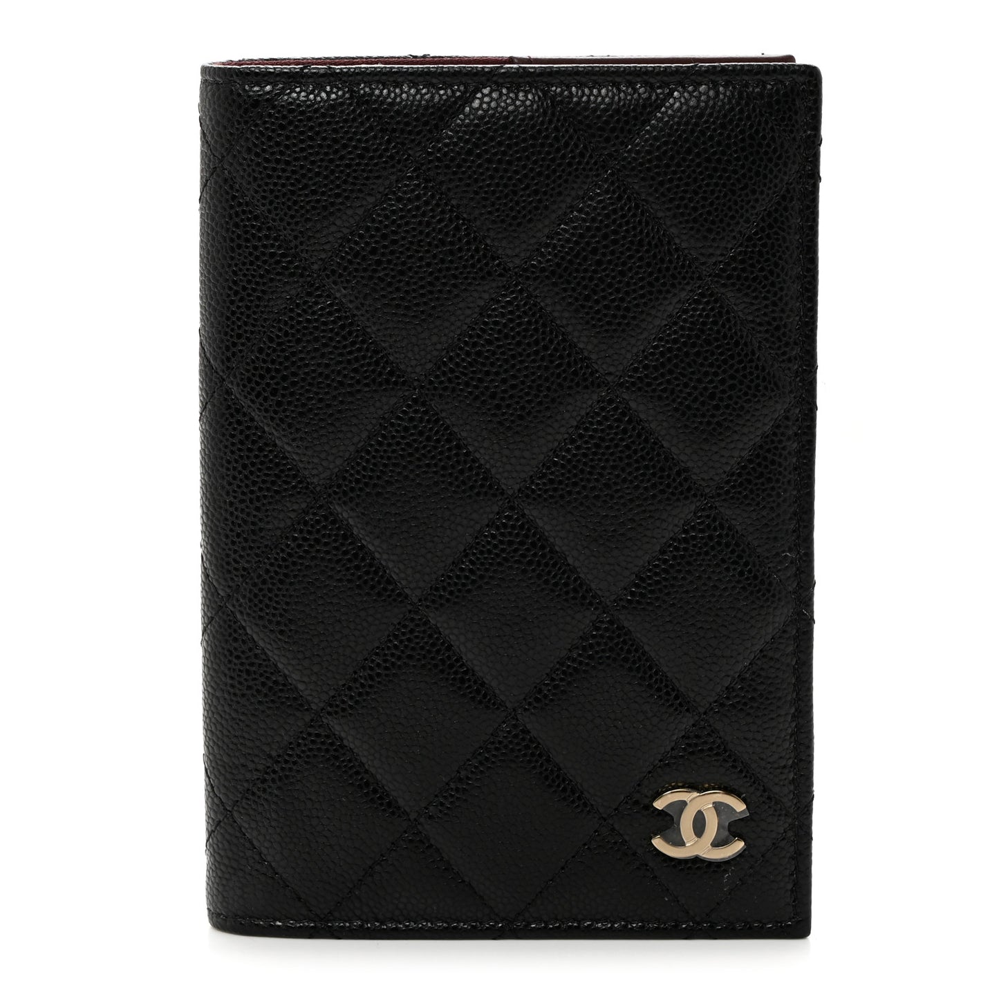 Caviar Quilted Passport Holder Black