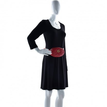 Gucci Calfskin Matelasse GG Marmont Belt Bag 75 30 Hibiscus Red 4 of 14