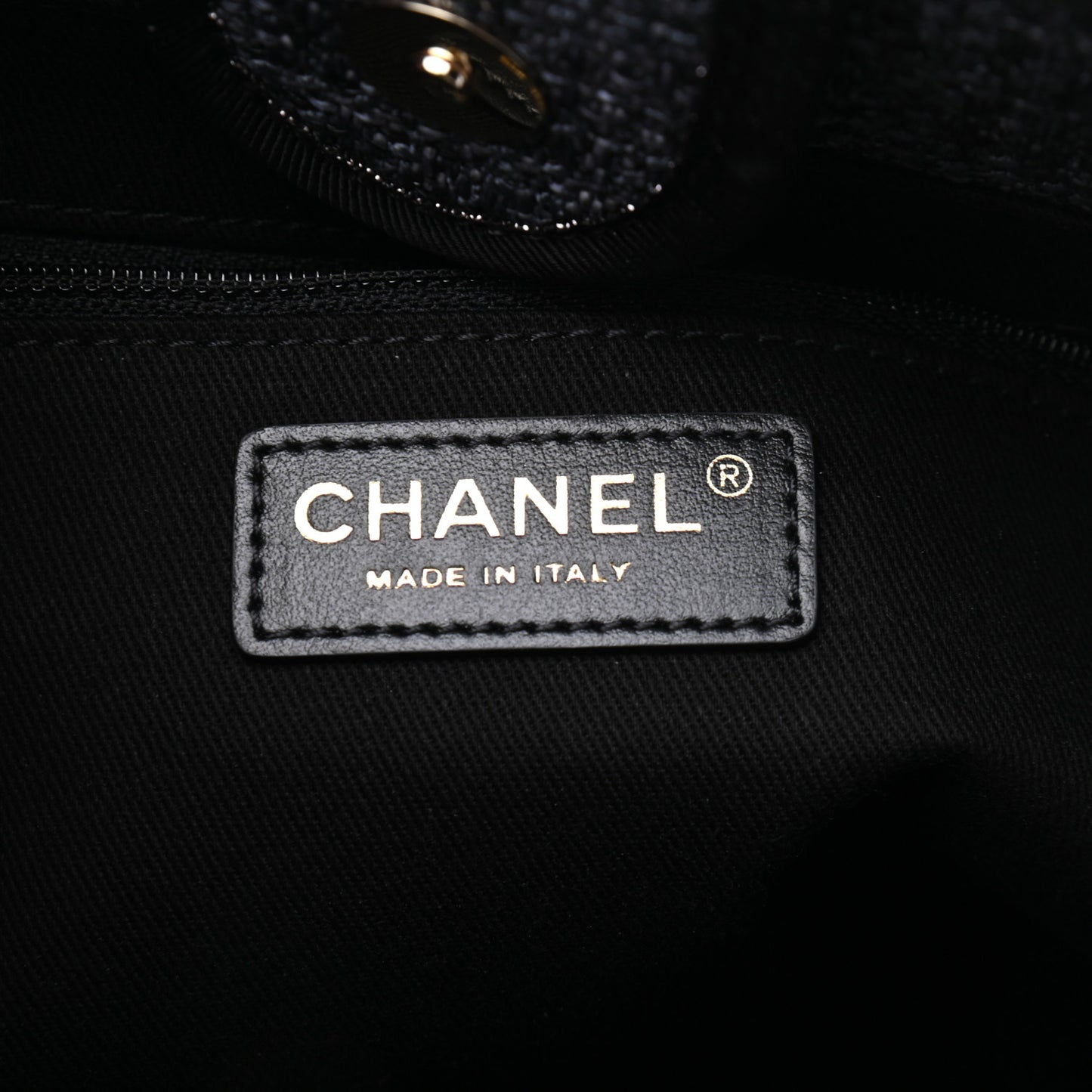 Lurex Boucle Small Deauville Tote Black