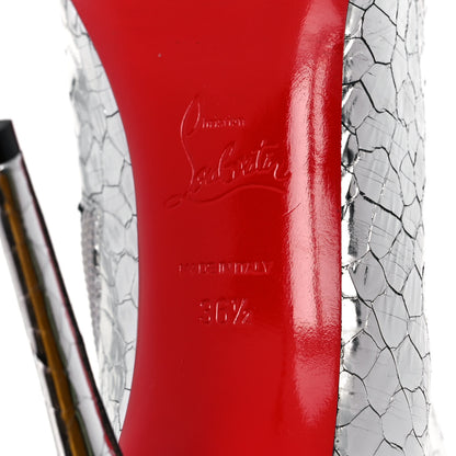 Christian Louboutin Specchio Martele So Kate 100 Ankle Boots 36.5 Silver 6 of 9