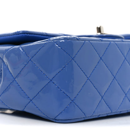 Chanel Patent Calfskin Quilted Mini Rectangular Flap Blue 8 of 9