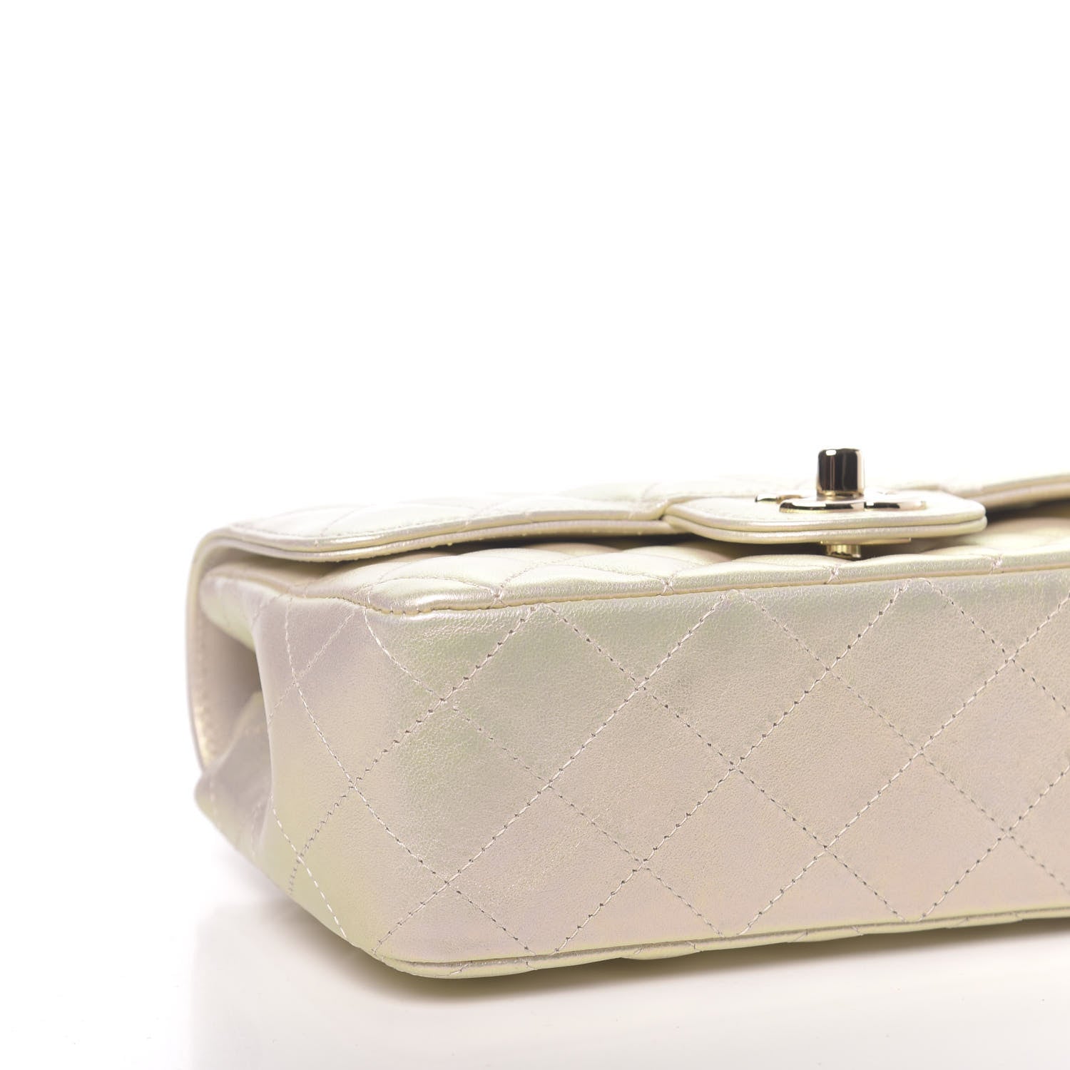 Chanel Iridescent Lambskin Quilted Mini Rectangular Flap Ivory 8 of 11