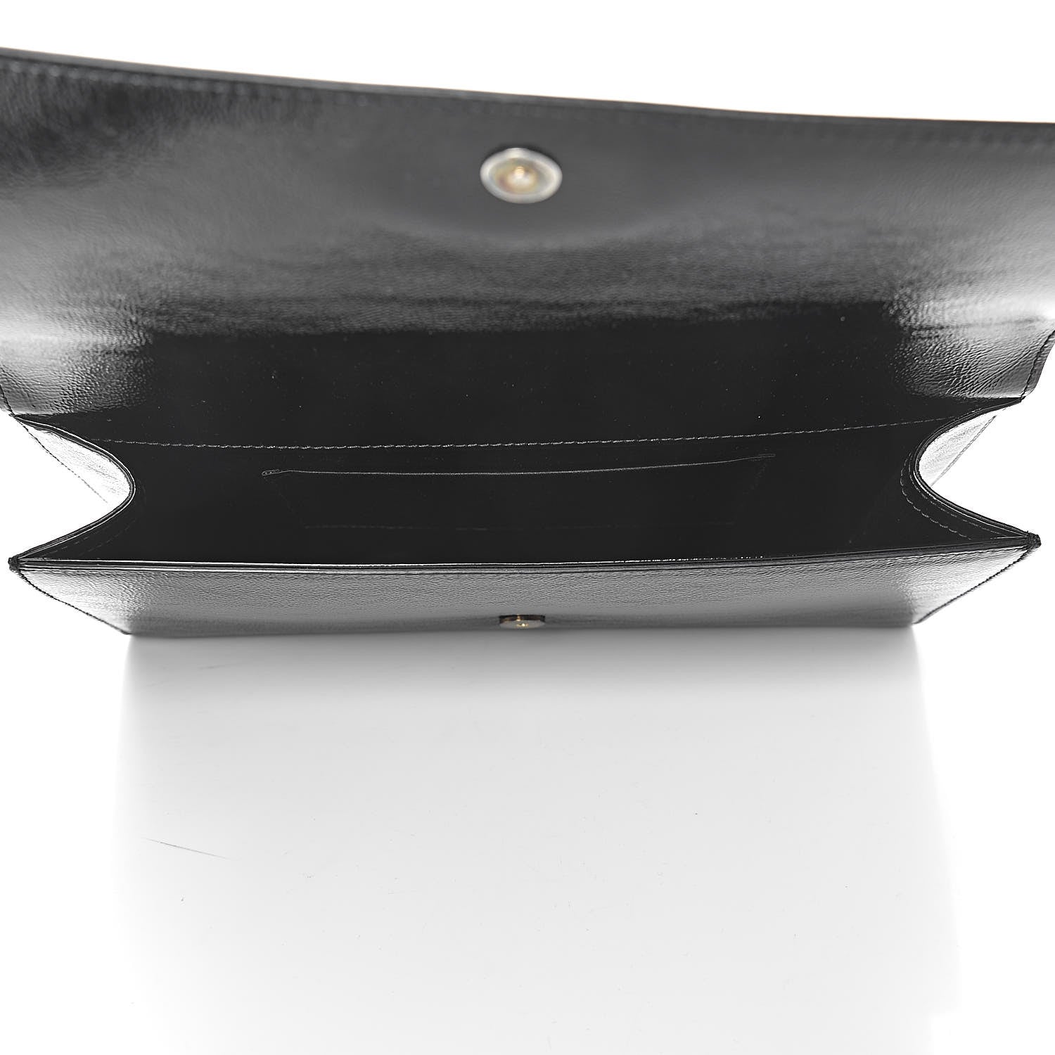 Saint Laurent Textured Patent Monogram Large Belle De Jour Clutch Black 5 of 9