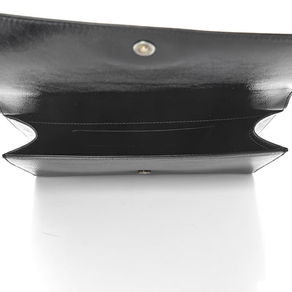 Saint Laurent Textured Patent Monogram Large Belle De Jour Clutch Black 5 of 9