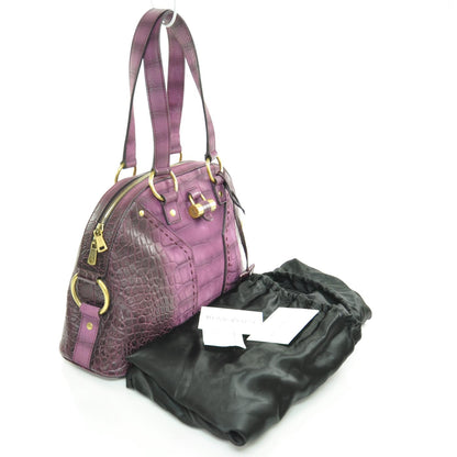 Saint Laurent Leather Crocodile Embossed Small Muse 3 of 8