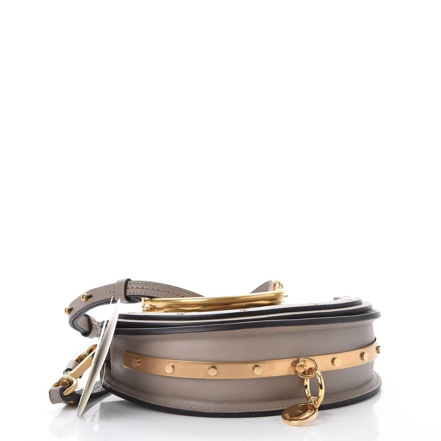 Calfskin Small Nile Bracelet Minaudiere Bag Motty Grey