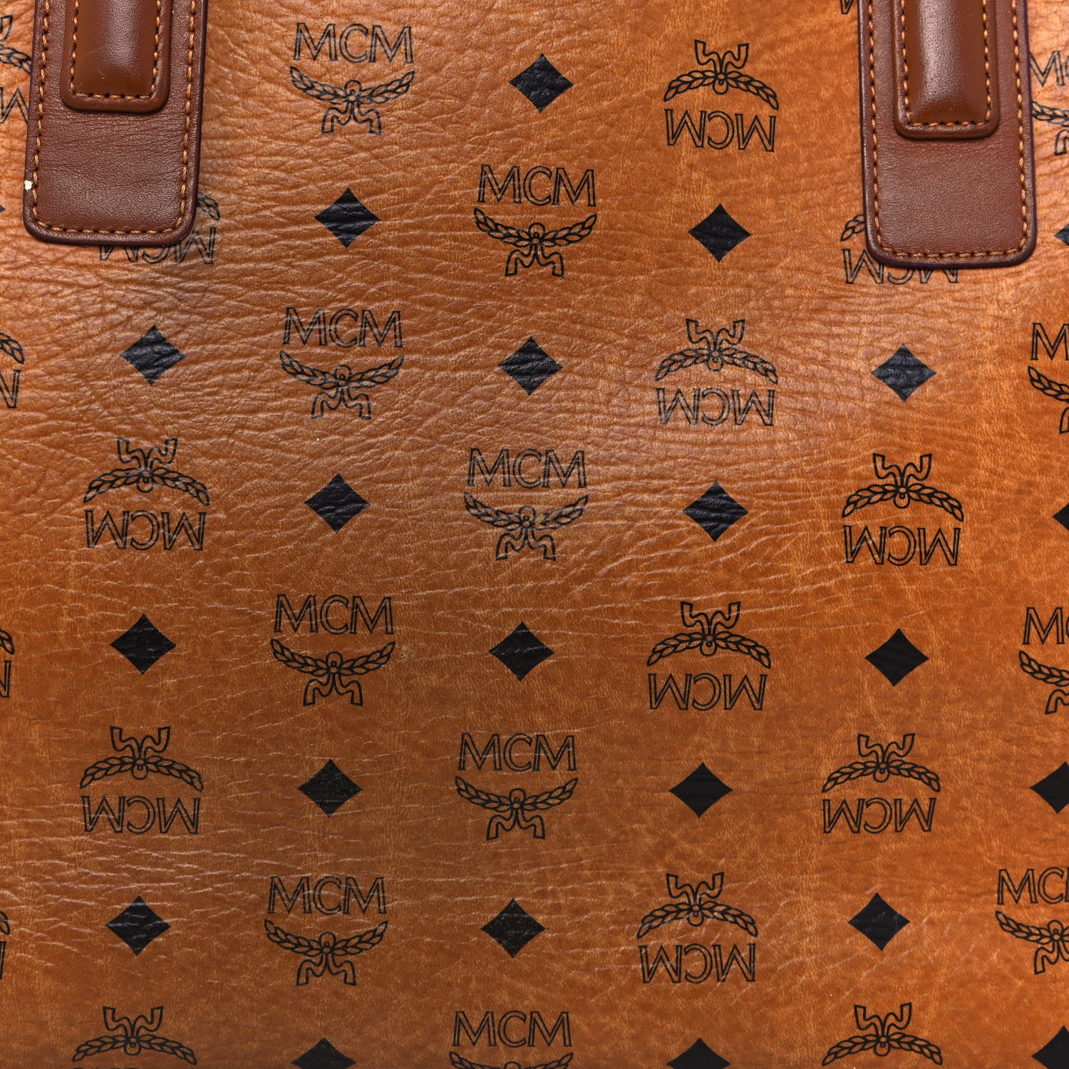 MCM Visetos Medium Liz Reversible Shopper Tote Cognac 23 of 28