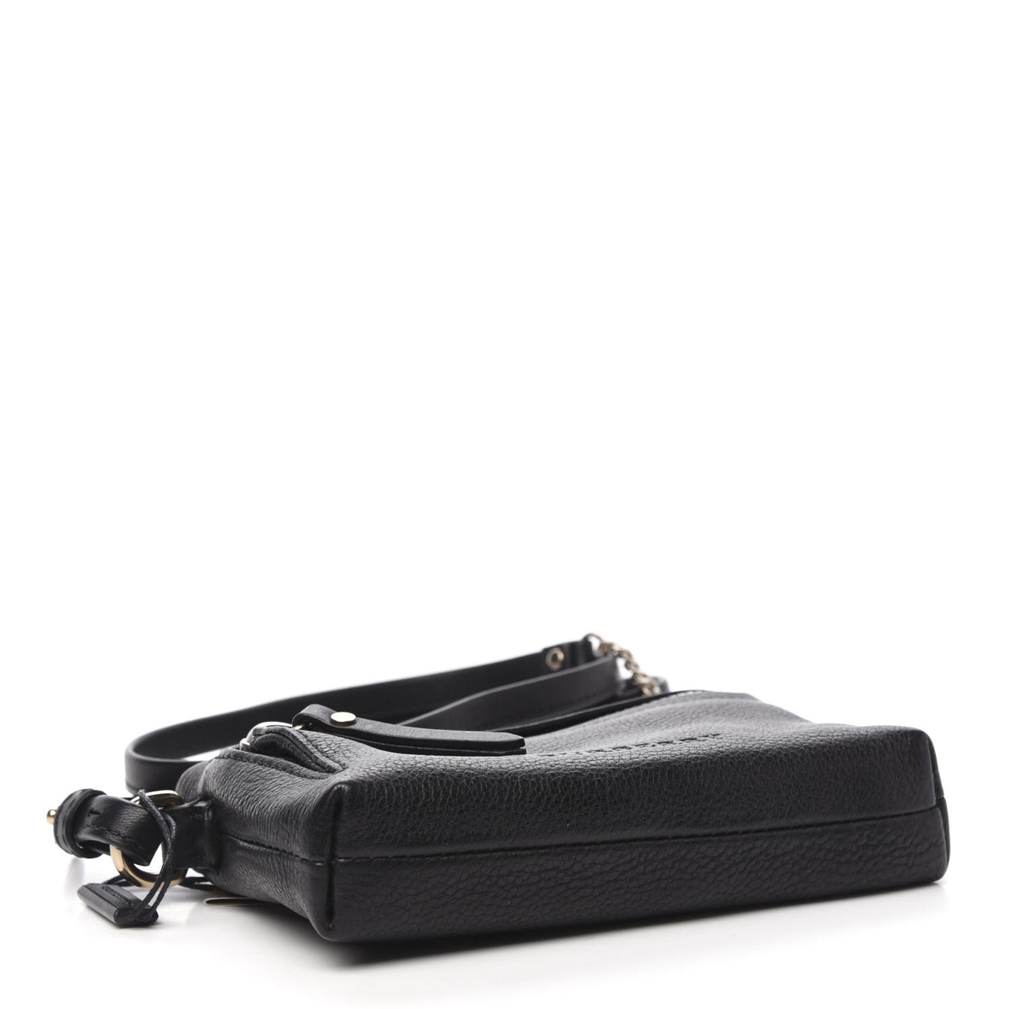 Grainy Calfskin Mini Rossett Bodybrit Biker Crossbody Black