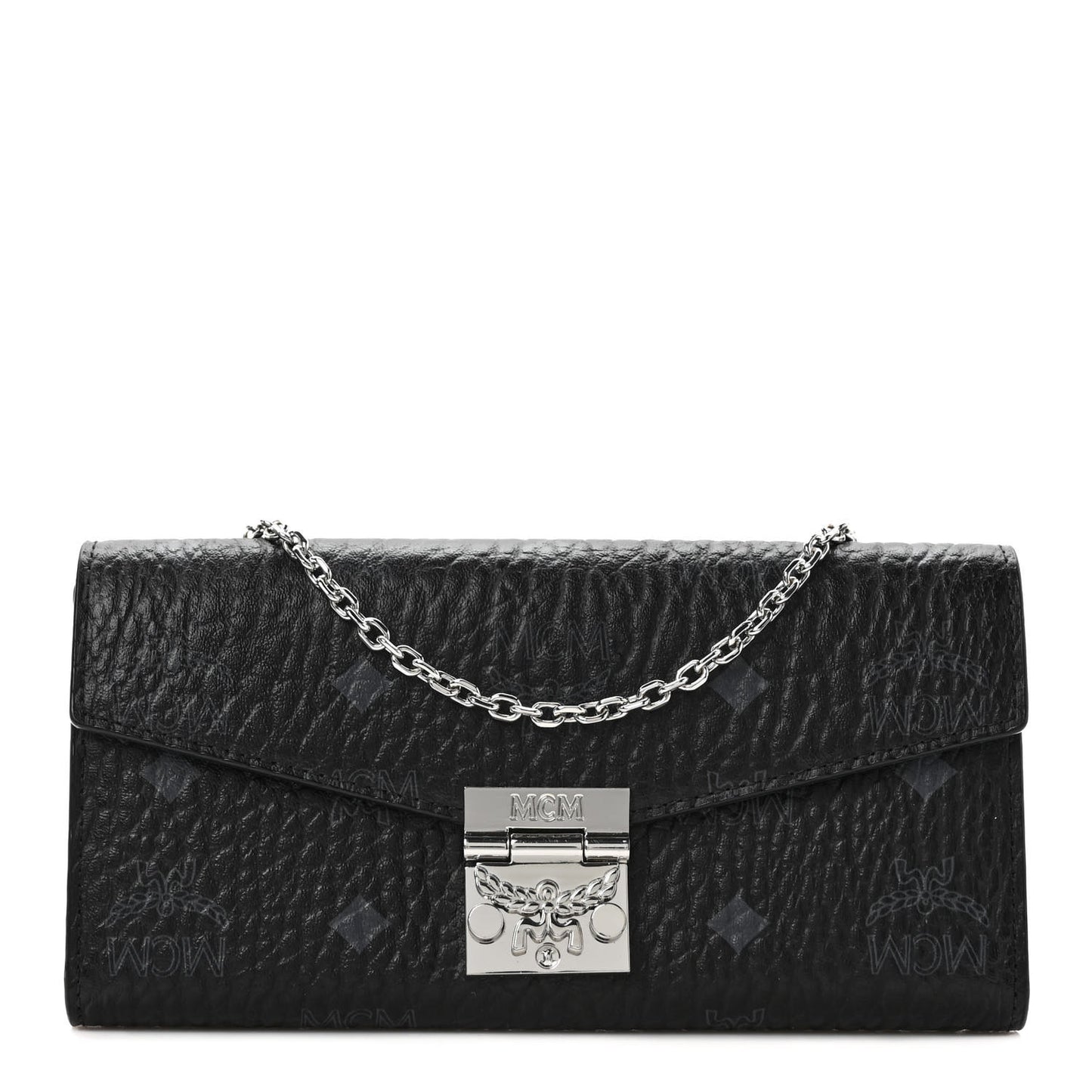 Visetos Large Patricia Wallet On Chain Black
