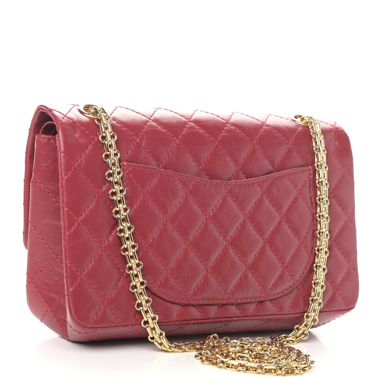Aged Calfskin Quilted 2.55 Reissue 225 Flap Red