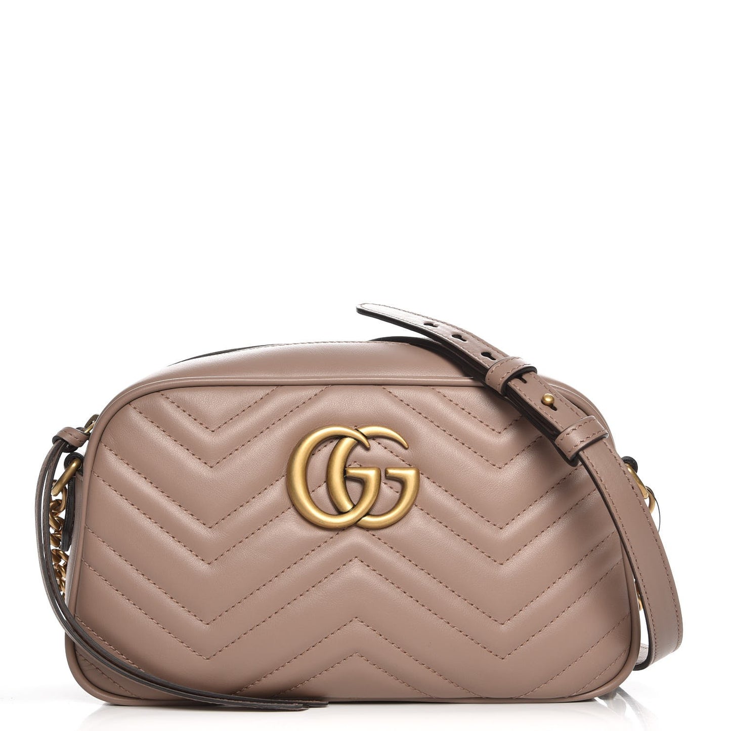 Calfskin Matelasse Small GG Marmont Chain Shoulder Bag Porcelain Rose