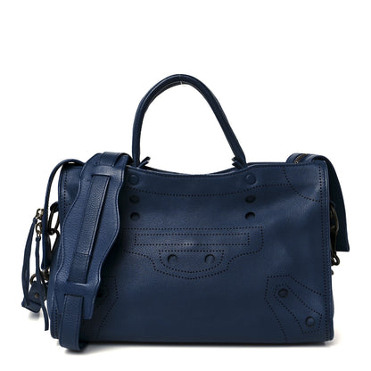 Balenciaga Veau Soyeux Perforated Blackout Hardware S City Bleu Marine 1 of 11