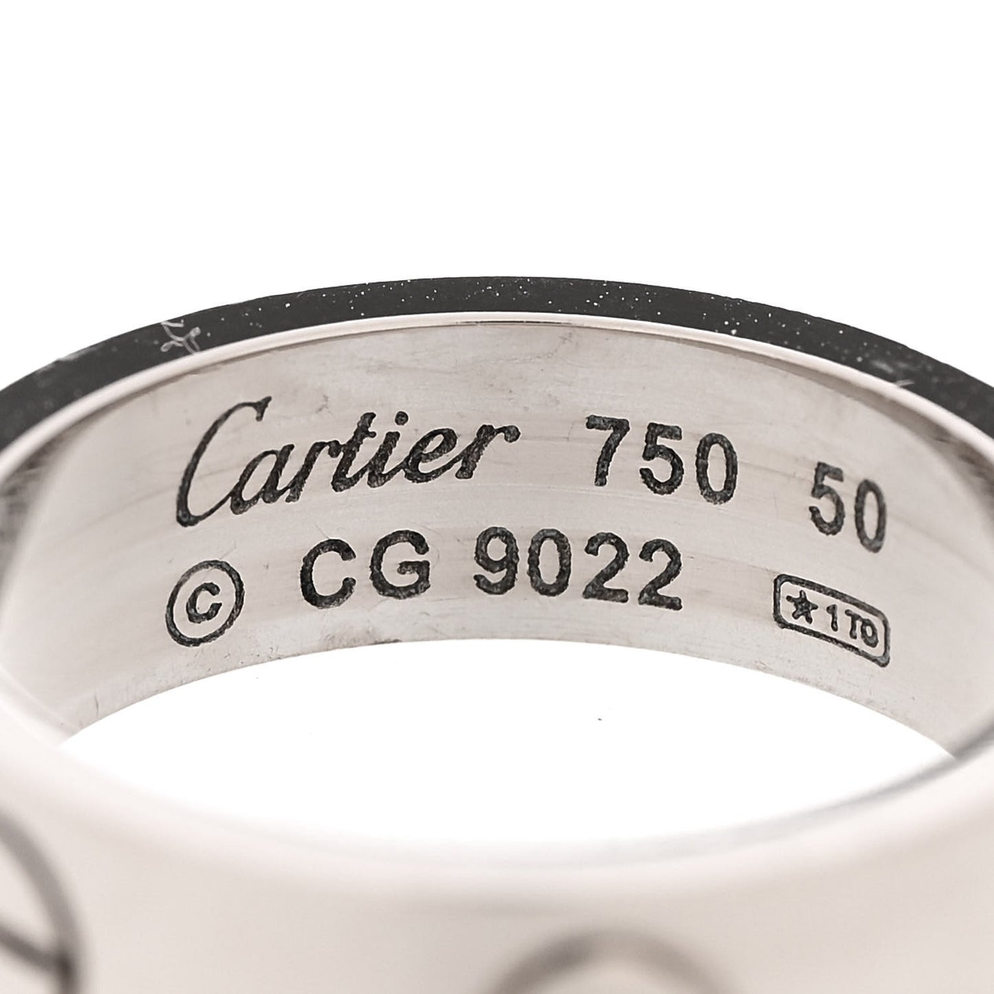 18K White Gold 5.5mm LOVE Ring 50 5.25