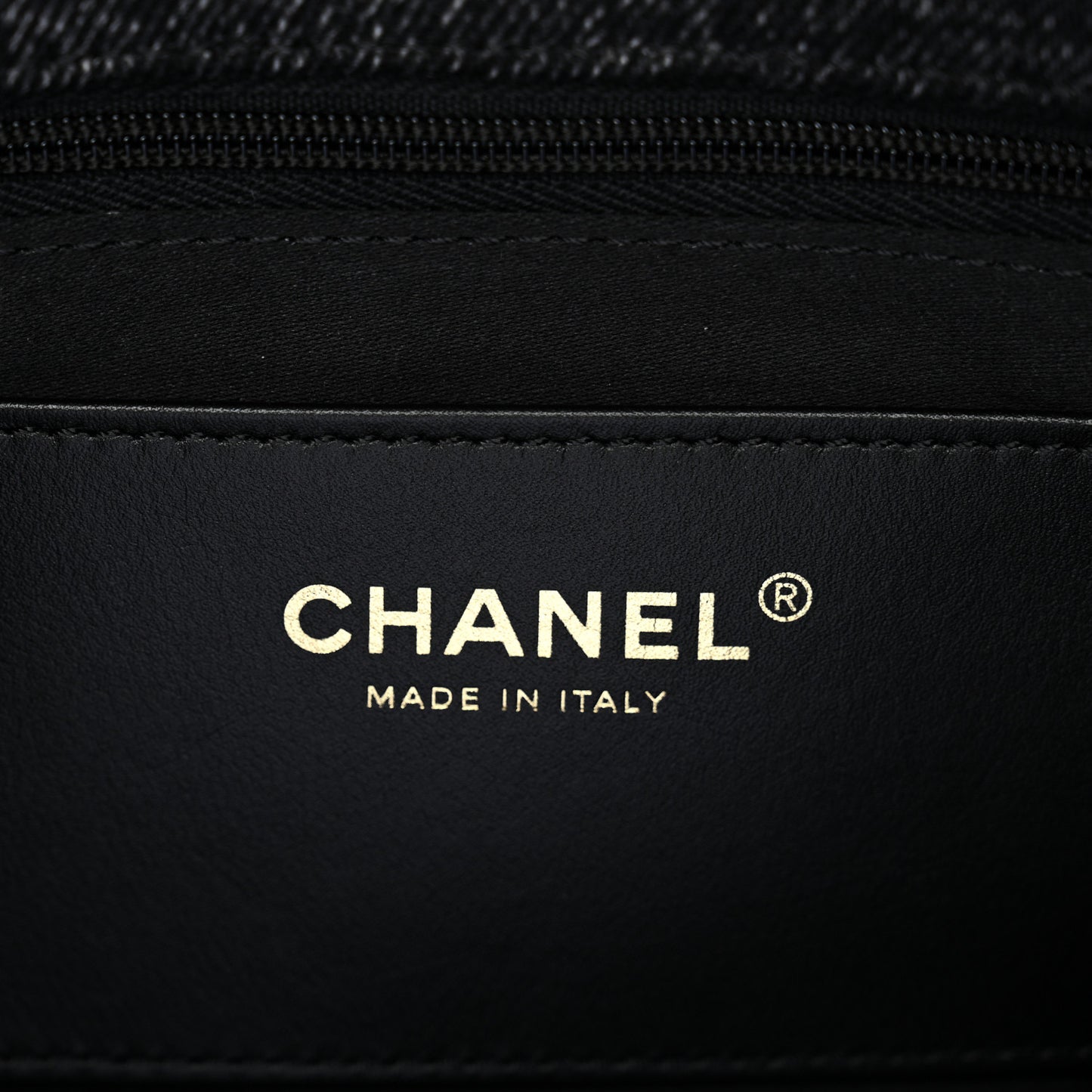 Washed Denim Quilted Large Flap Bag Black
