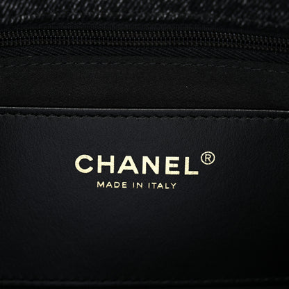 Chanel Washed Denim Quilted Large Flap Bag Black 6 of 10