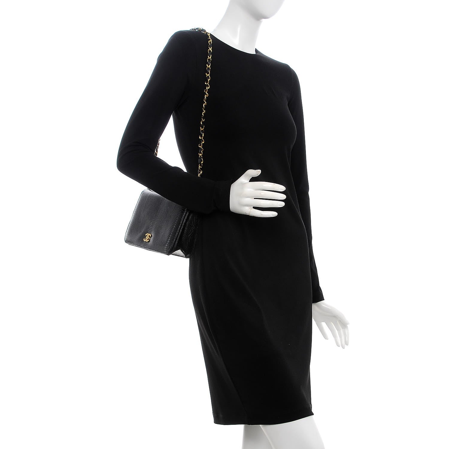 Chanel Lizard Small Single Flap Black 2 of 12