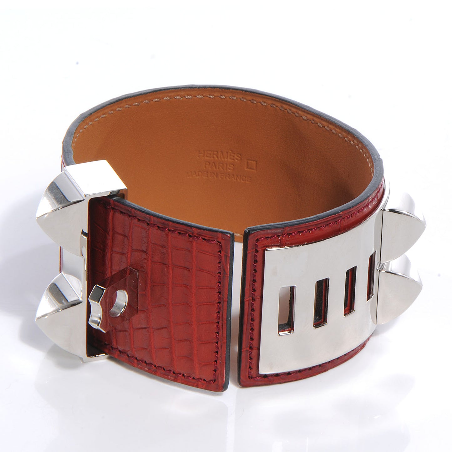 Matte Alligator Collier De Chien CDC Bracelet Rouge H Small
